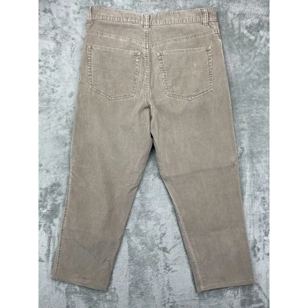 Eddie Bauer‎ Men's Corduroy Jeans 36x32 (Real 36x29) Grayish Tan Tapered